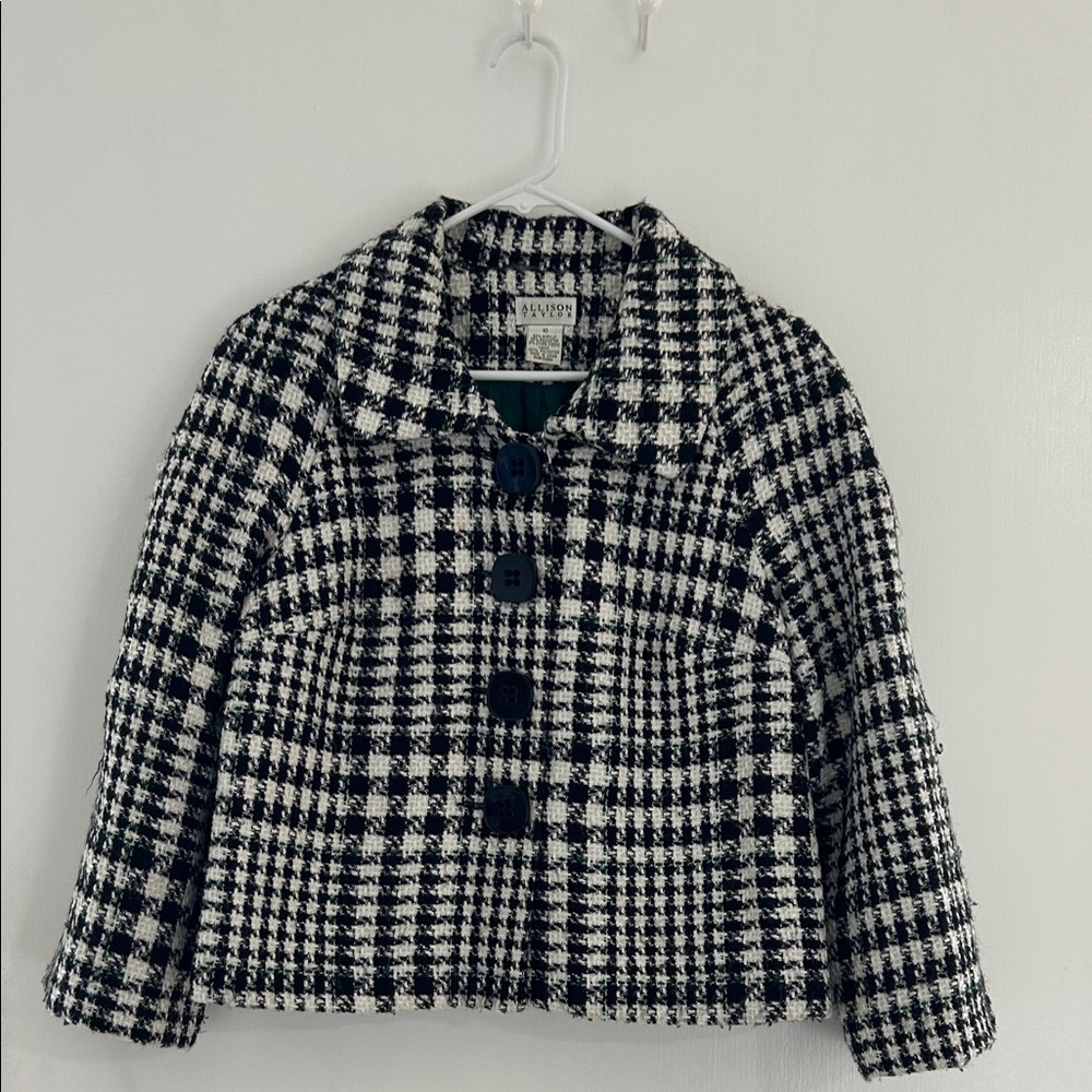 Allison Taylor Black and White Plaid Jacket